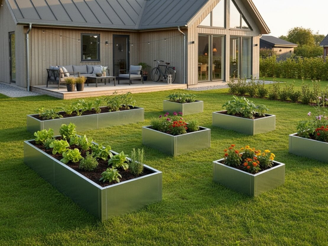 Højbed i galvaniseret stål CUBY. B60 x H40 cm, flere længder