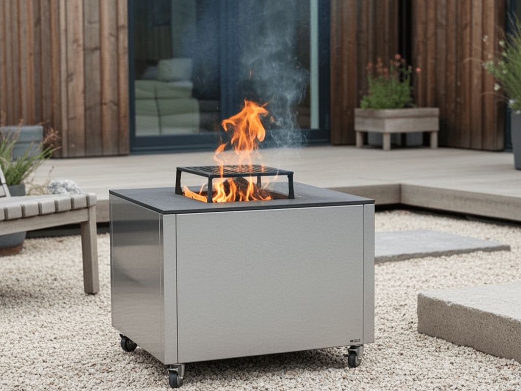Bålgrill galvaniseret stål CUBY 80 x 80 x 40 cm