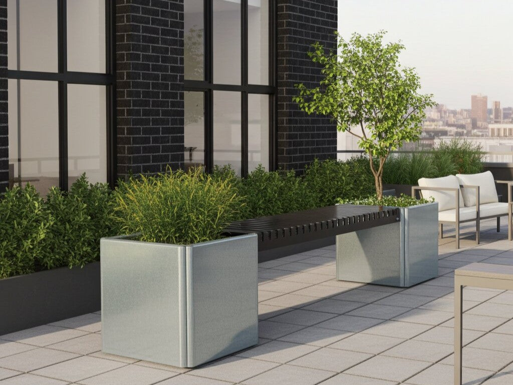 Havebænk i stål EDGY stor