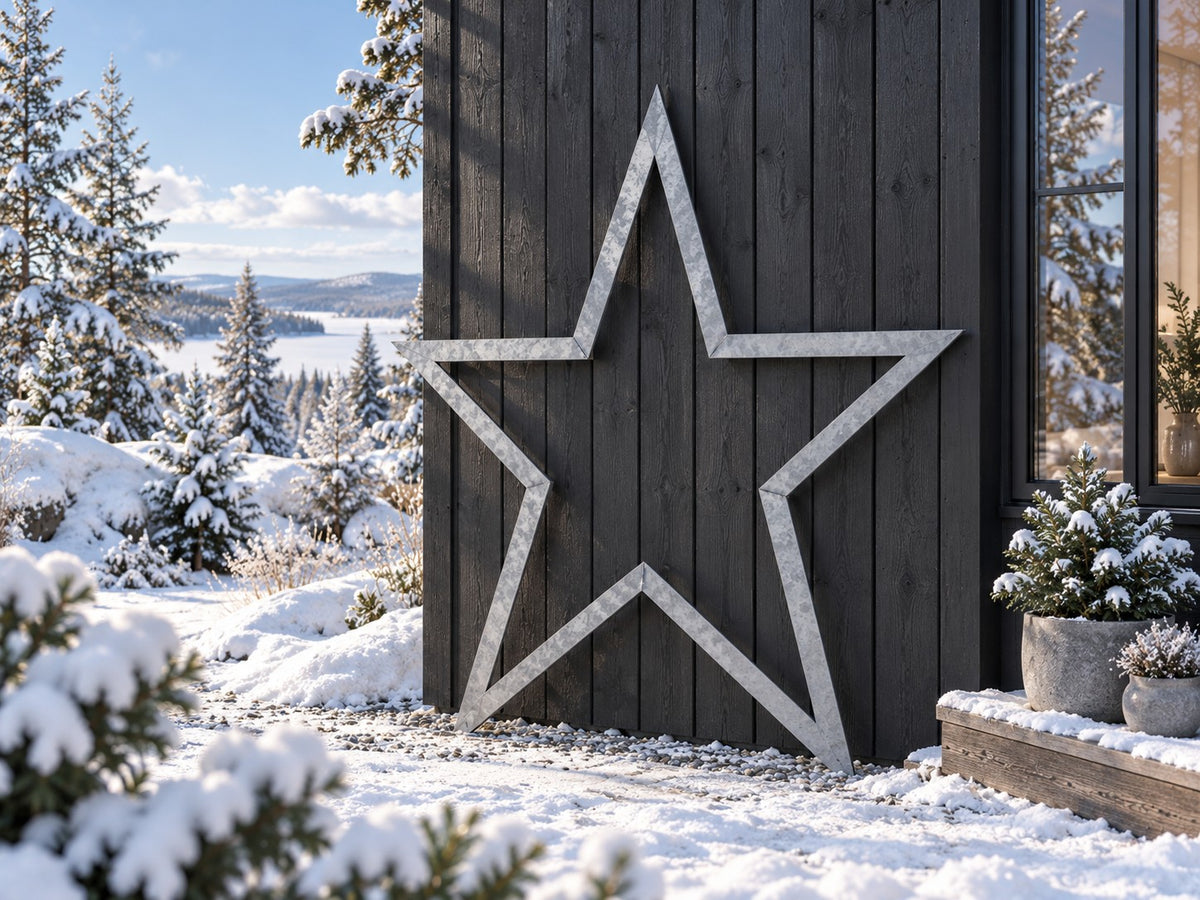 Stjerne i galvaniseret stål – juledekoration