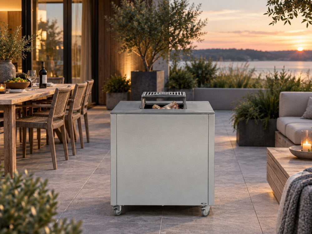 Bålgrill galvaniseret stål CUBY 80 x 80 x 80 cm