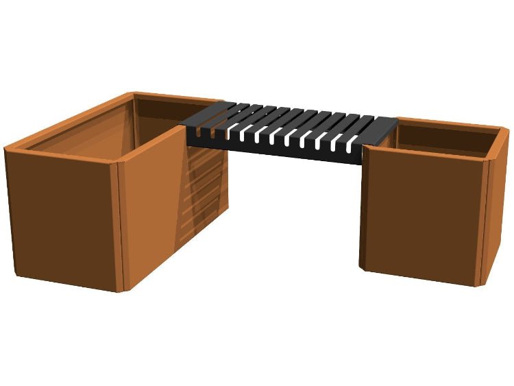 Havebænk i stål EDGY lille