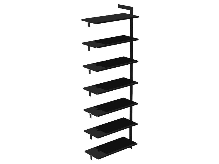Forlængermodul AXIS 71 x H205 cm – Sortlakeret 7 hylder
