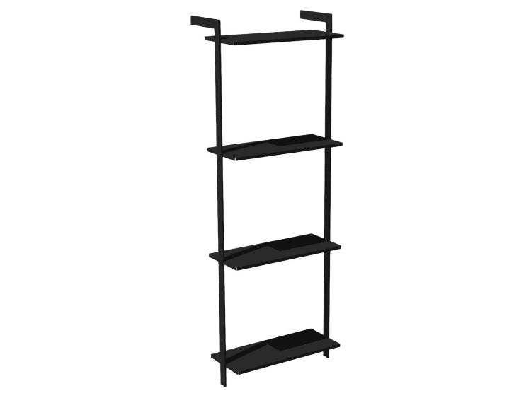 Garderobesystem AXIS 72 x H205 cm – Sortlakeret 4 hylder