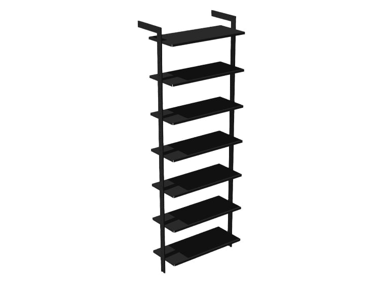 Garderobesystem AXIS 72 x H205 cm – Sortlakeret 7 hylder