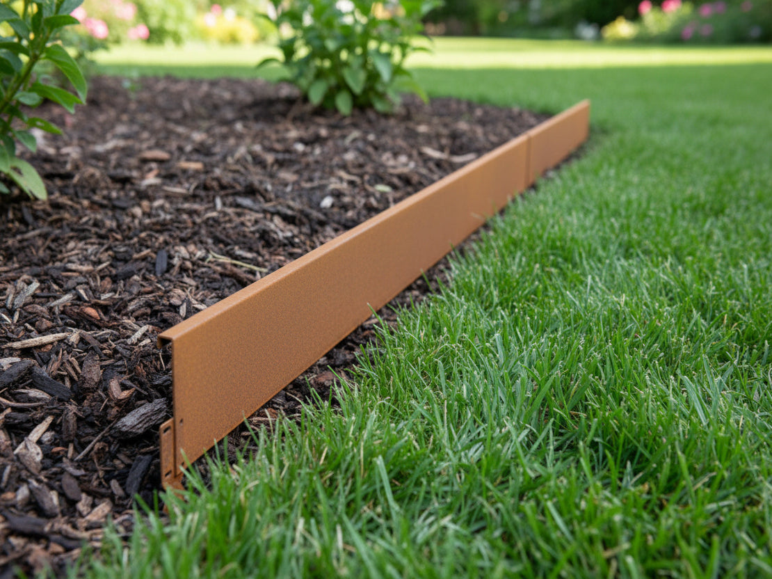 Græskant cortenstål med ombuk