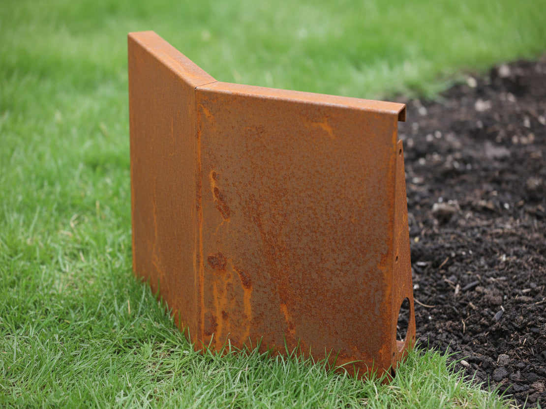 Cortenstål støttemur H40 x 30 x 30 cm - udv. hjørne 45gr