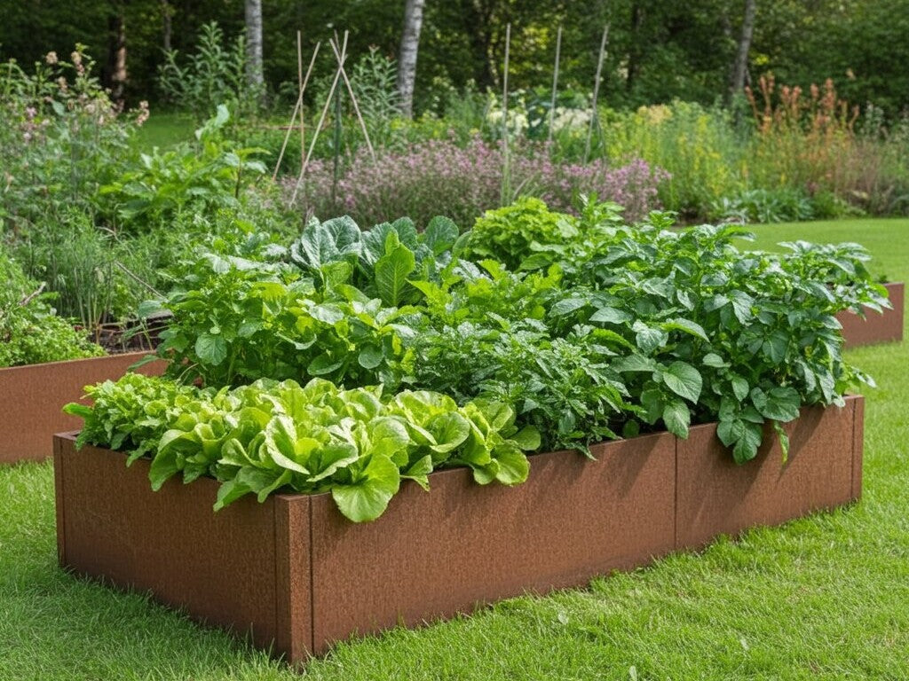 Højbed i cortenstål CUBY 150 x 80 x 40 cm