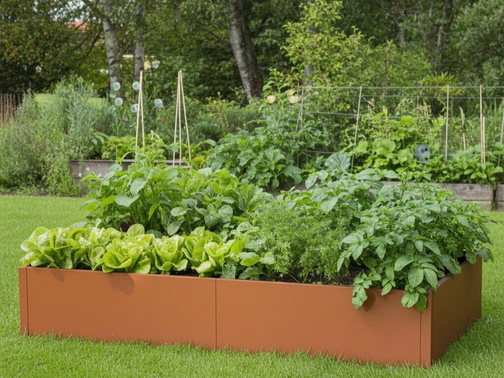 Højbed i cortenstål CUBY 230 x 120 x 40 cm