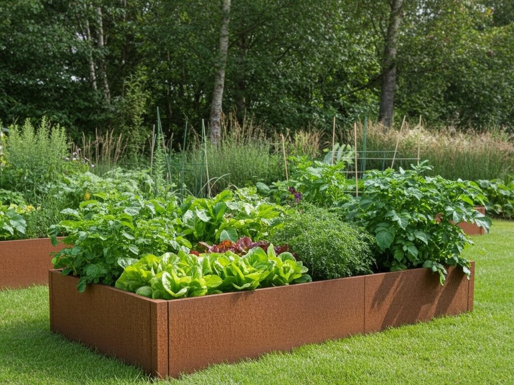 Højbed i cortenstål CUBY 230 x 120 x 40 cm