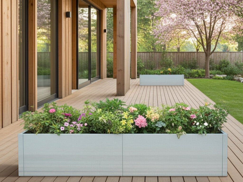 Plantekasse i galvaniseret stål CUBY 230 x 40 x 40 cm