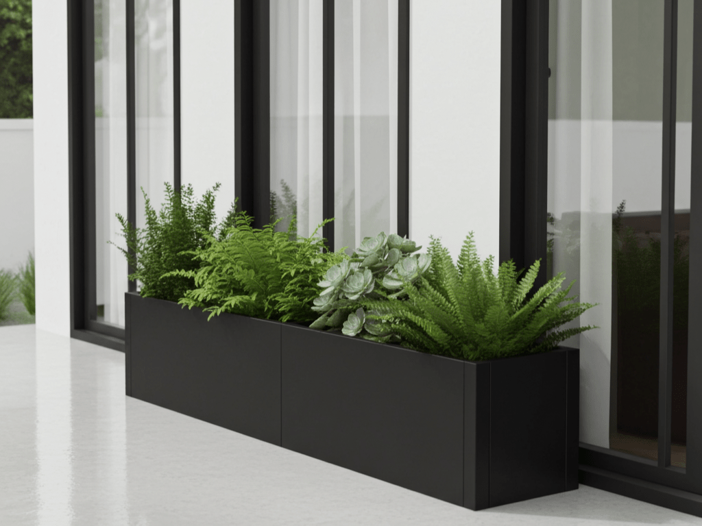 Plantekasse sortlakeret CUBY 150 x 40 x 40 cm