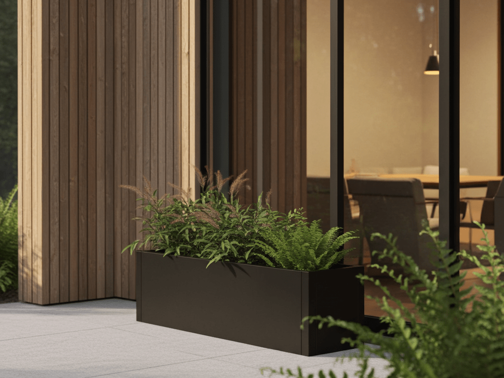 Plantekasse sortlakeret CUBY 120 x 40 x 40 cm