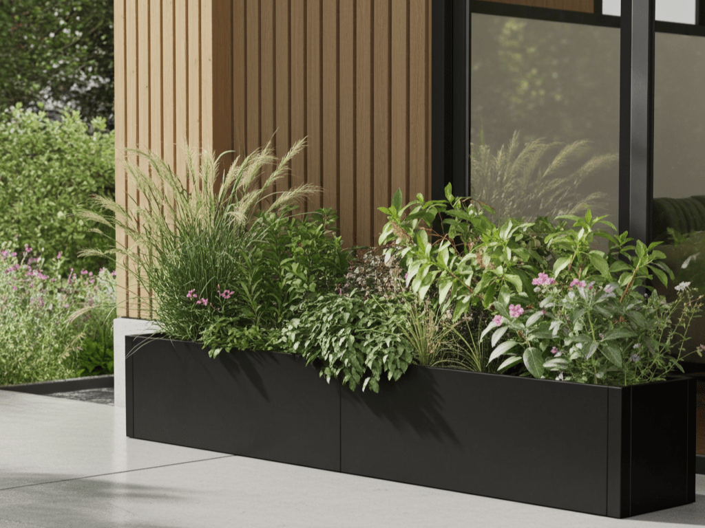 Plantekasse sortlakeret CUBY 230 x 40 x 40 cm