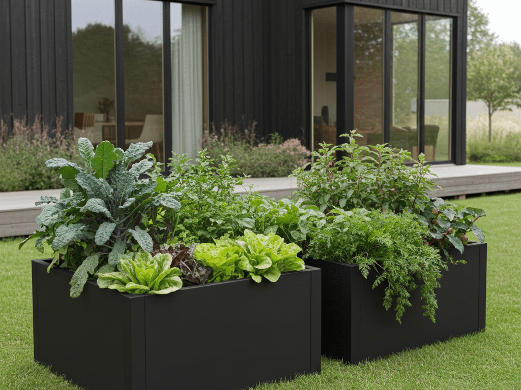 Højbed sortlakeret CUBY. B60 x H40 cm, flere længder 2