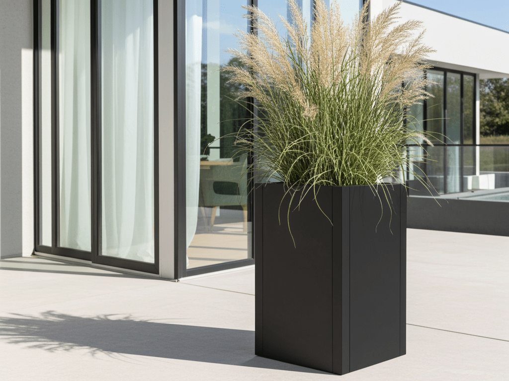 Plantekasse sortlakeret CUBY 40 x 40 x 80 cm