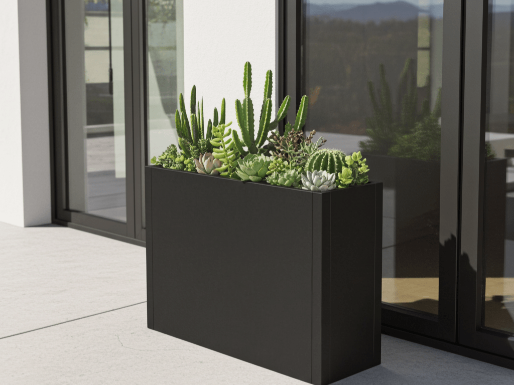 Plantekasse sortlakeret CUBY 80 x 40 x 80 cm