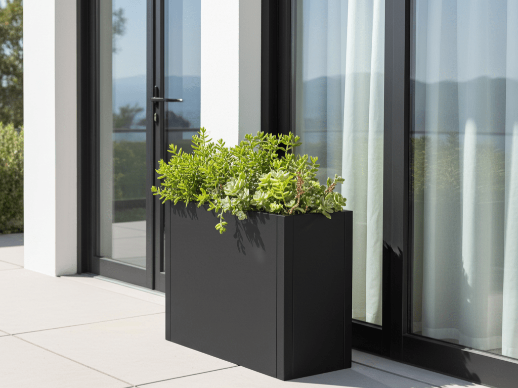 Plantekasse sortlakeret CUBY 80 x 40 x 80 cm