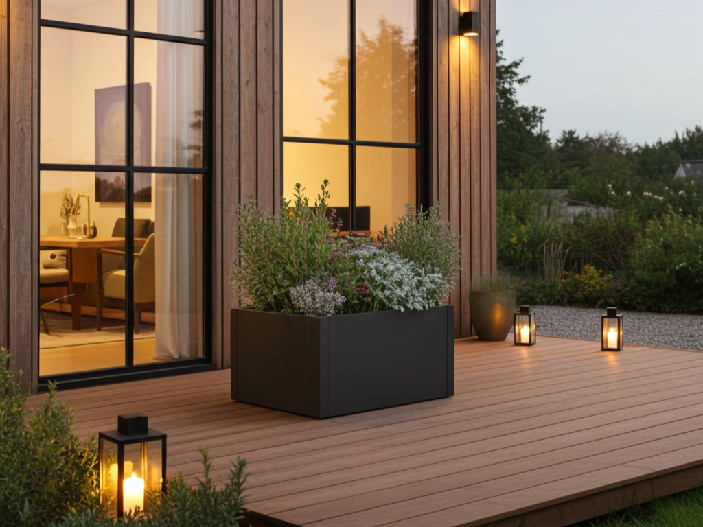 Højbed sortlakeret CUBY. B80 x H40 cm, flere længder