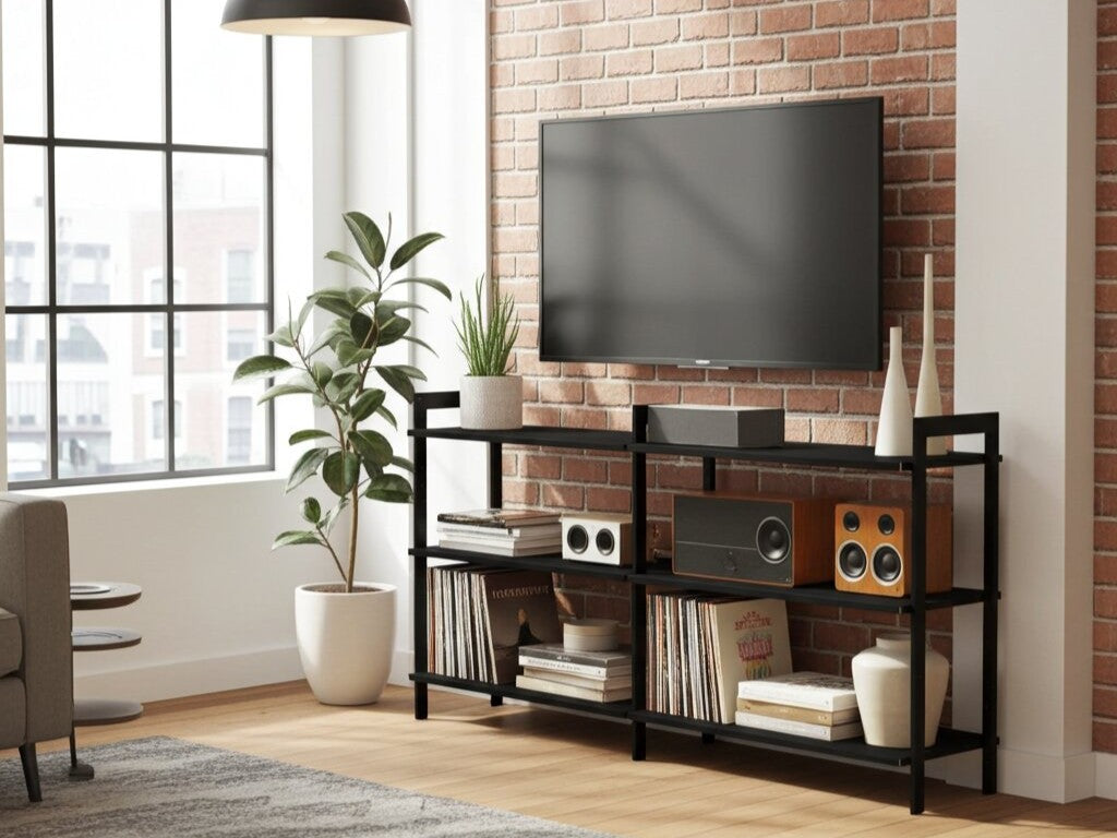 Reol AXIS 143 x 45 x H94 cm – Sortlakeret