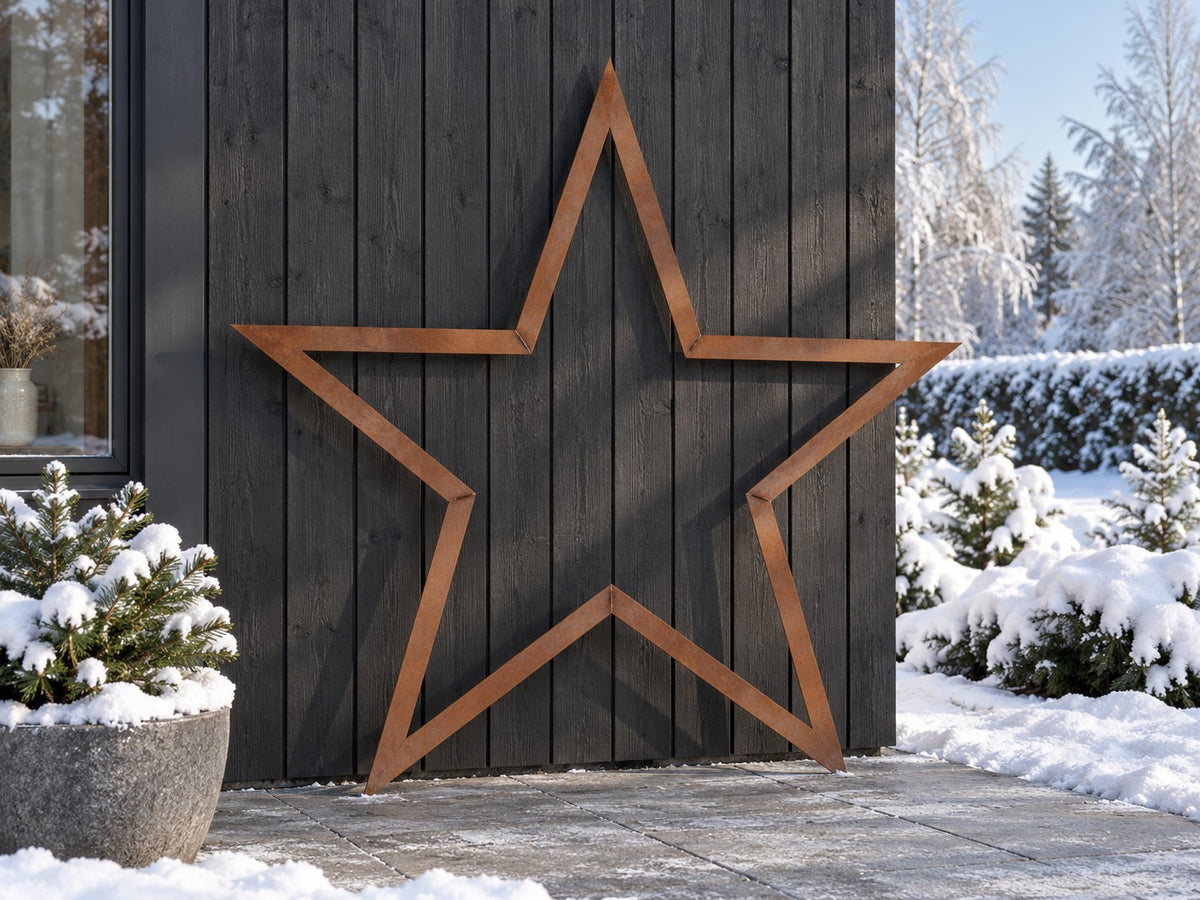Stjerne i cortenstål – juledekoration