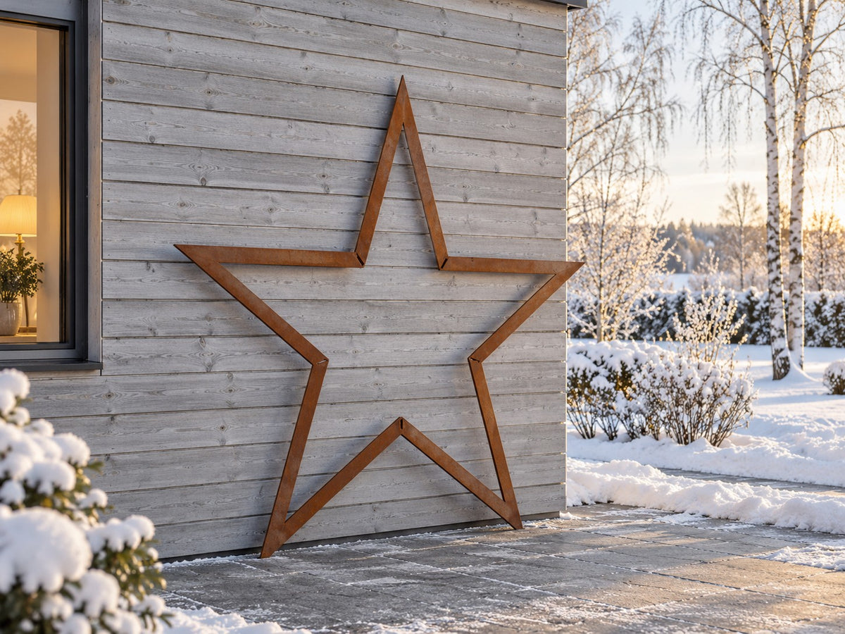 Stjerne i cortenstål – juledekoration