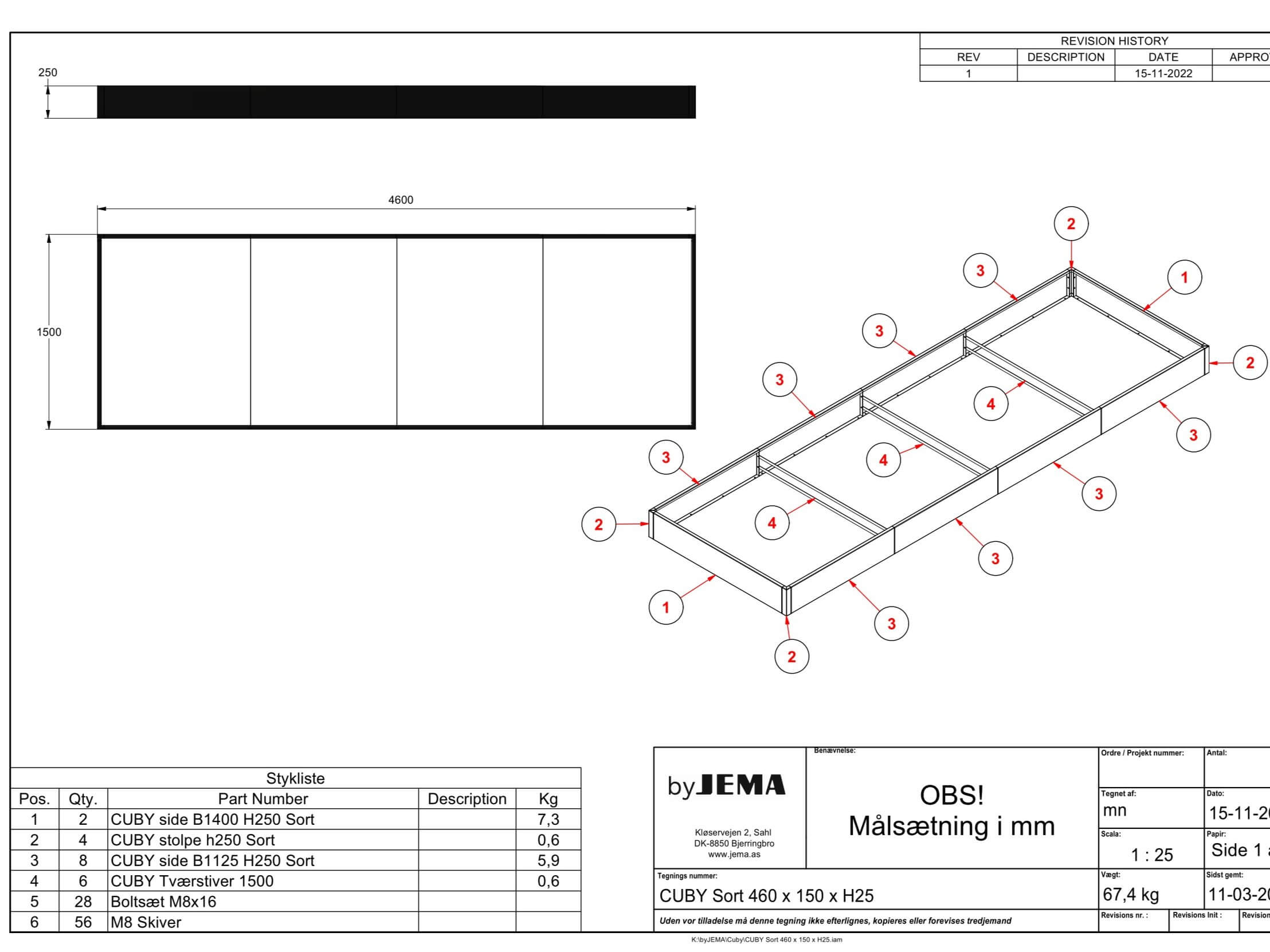 Specialfremstillet byJEMA CUBY højbed i sortlakeret stål til større havebed