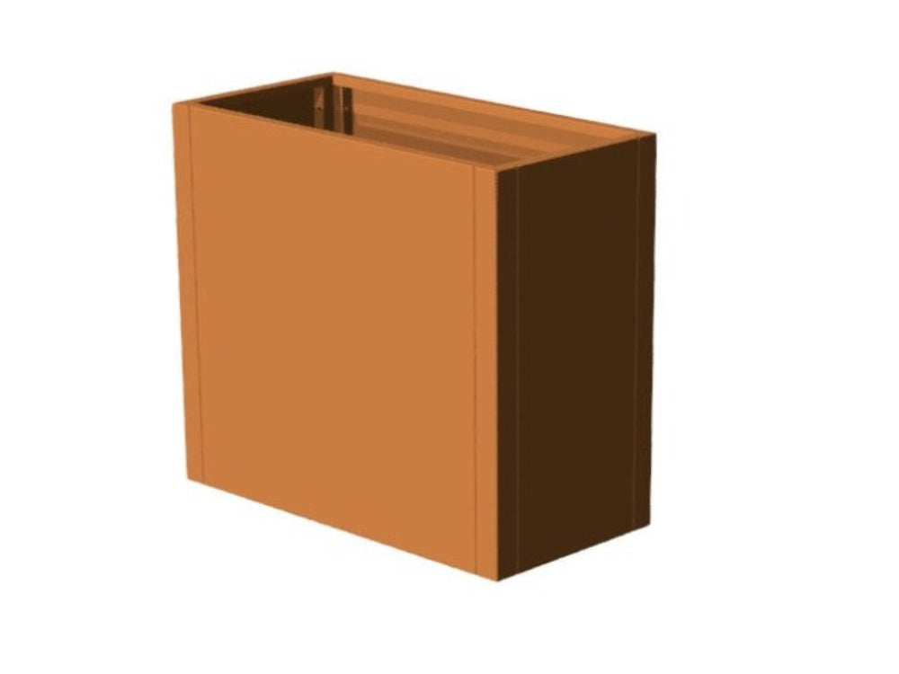 Minimalistisk CUBY plantekasse i cortenstål i moderne design