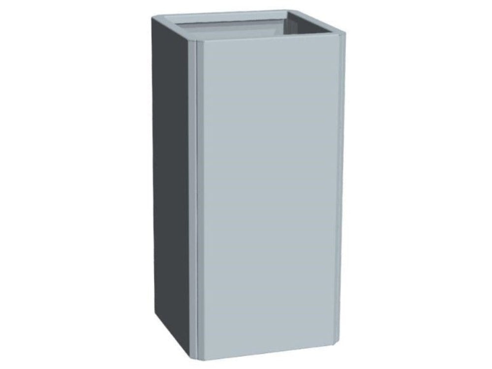 EDGY høj kvadratisk plantekasse i galvaniseret stål vist fritstående