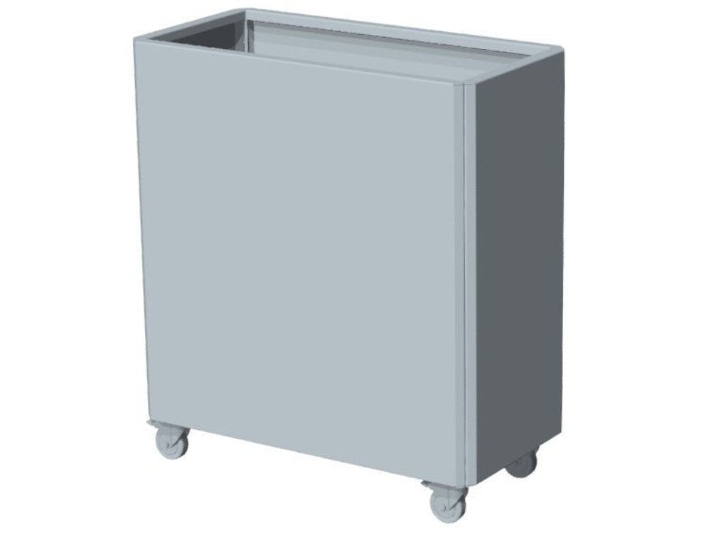 EDGY høj plantekasse i galvaniseret stål med bundplade og hjul