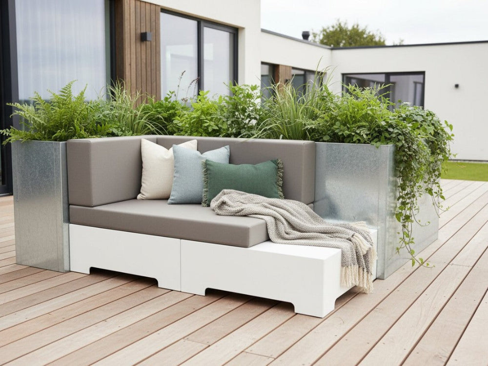 Lounge sofa modul i galvaniseret stål