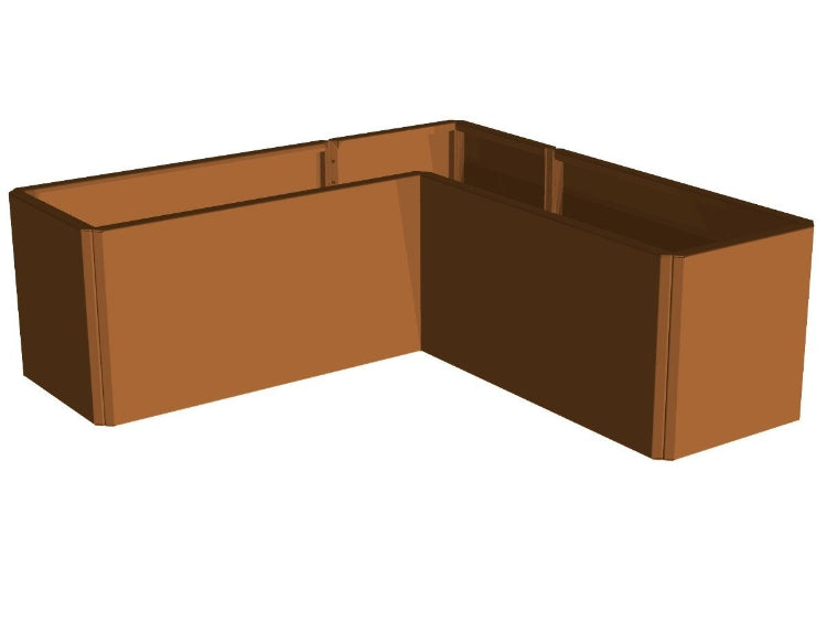 Vinkel plantekasse cortenstål EDGY 117 x 117 x 40 x 40 cm