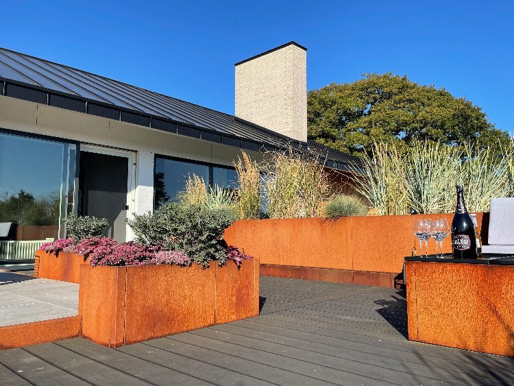 Cortenstål plantekasse CUBY bredde 40 x H80 cm - Flere længder