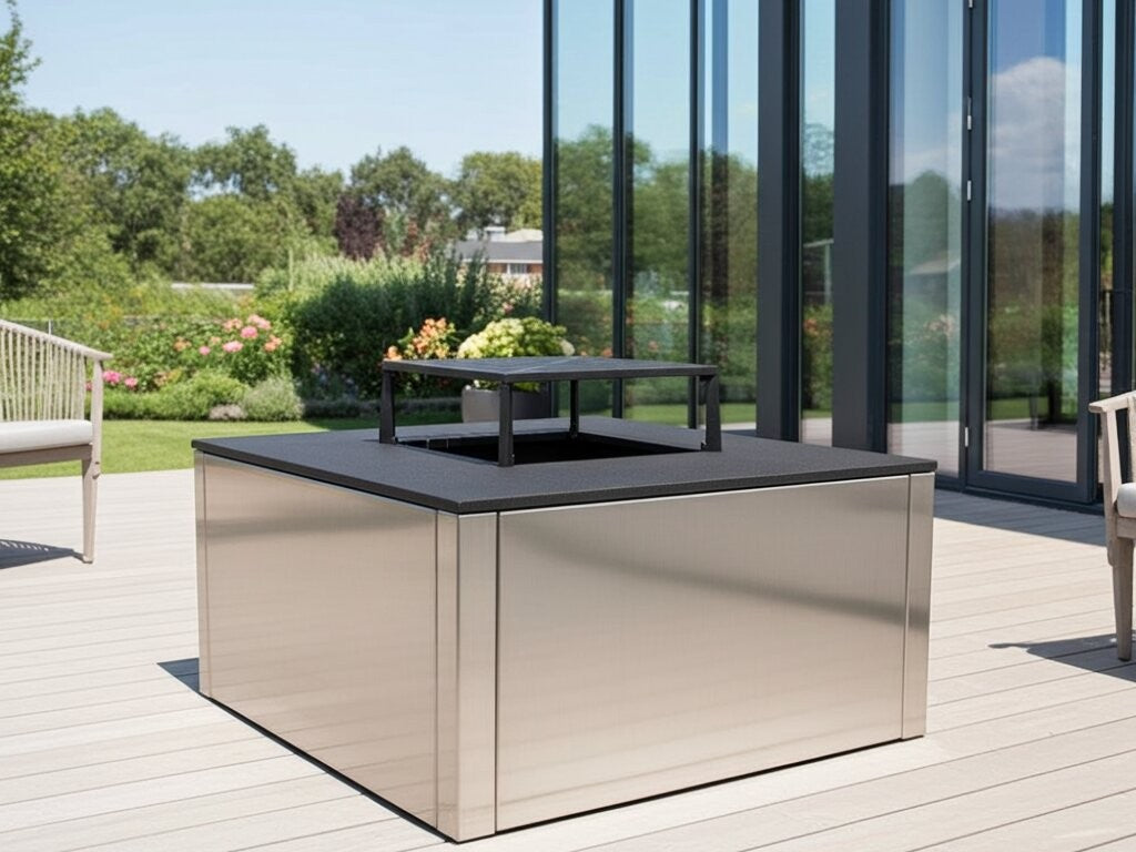 Bålgrill galvaniseret stål CUBY 80 x 80 x 40 cm