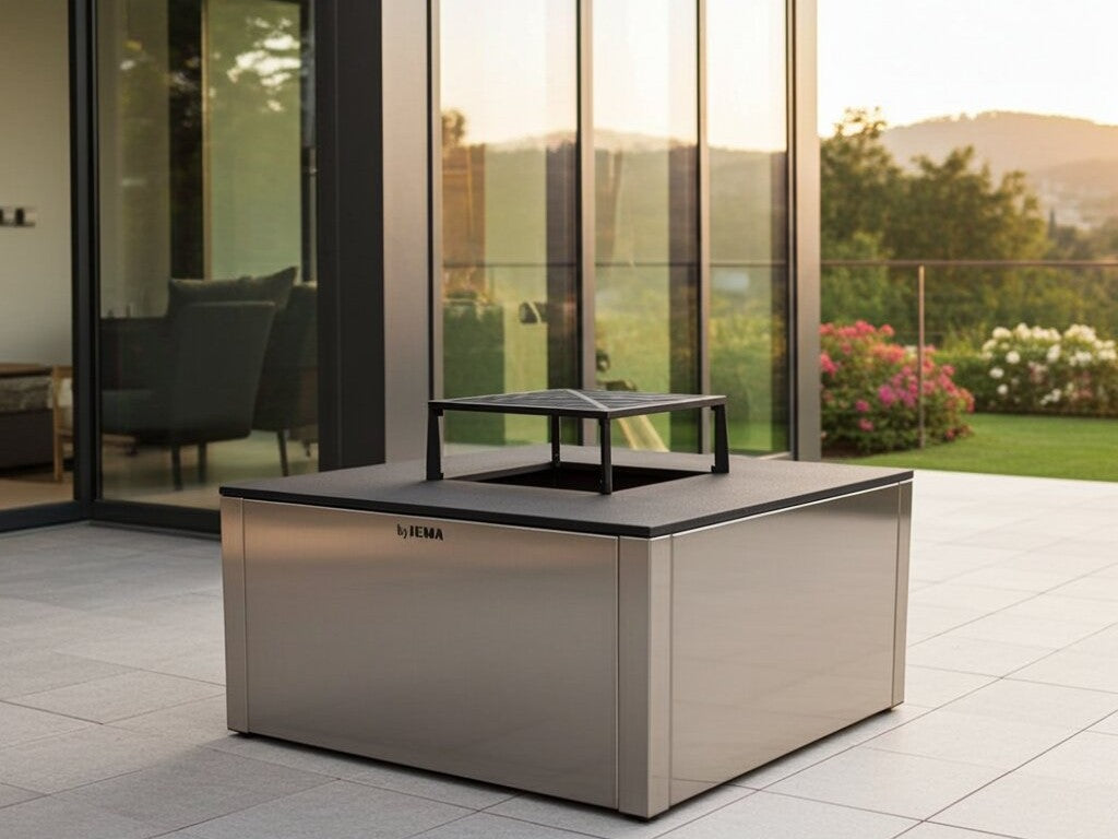 Bålgrill galvaniseret stål CUBY 80 x 80 x 40 cm