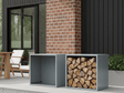 Brænde opbevaring i galvaniseret stål 80 x 40 x 80 cm