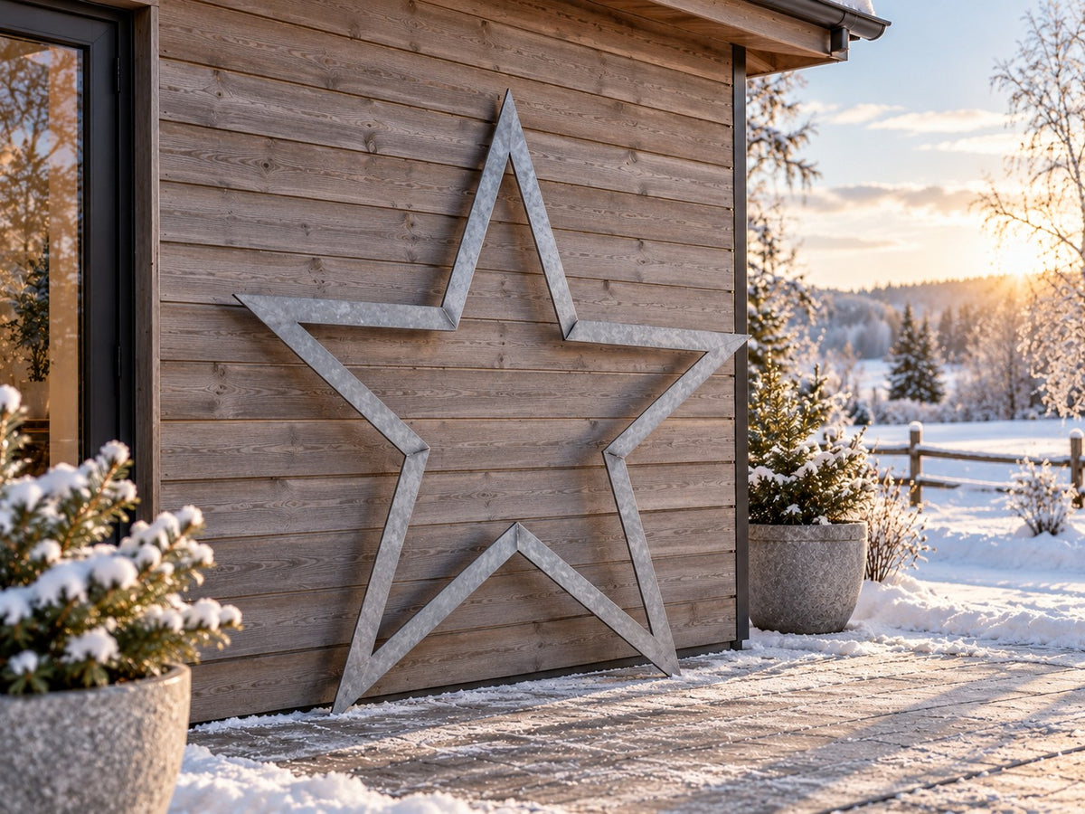 Stjerne i galvaniseret stål – juledekoration