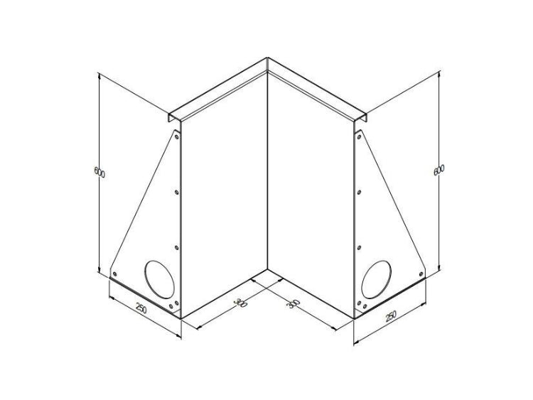 Cortenstål støttemur H60 x 30 x 30 cm - indv. hjørne