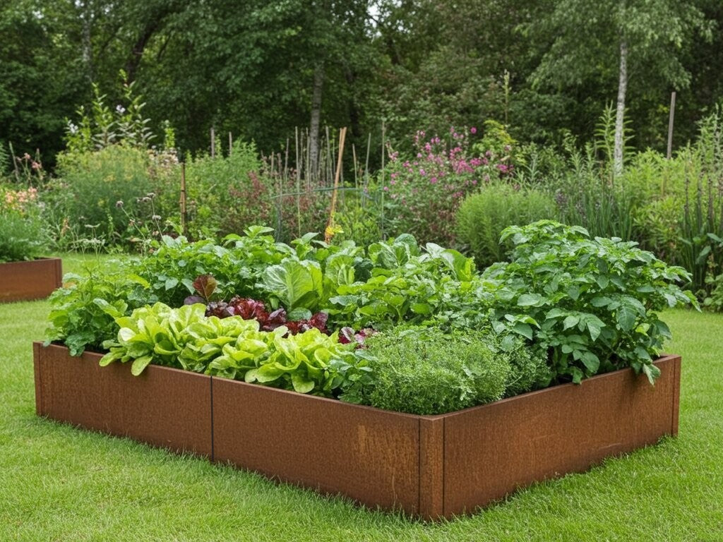 Højbed i cortenstål CUBY. B120 x H40 cm, flere længder