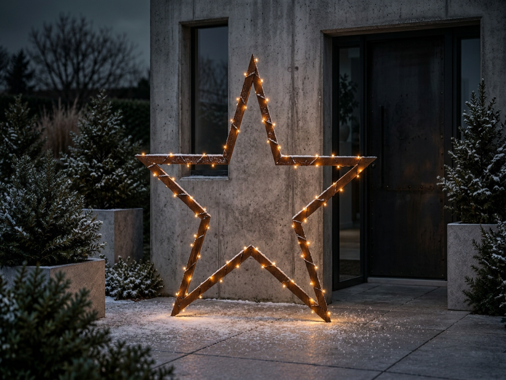 Stjerne i cortenstål – juledekoration