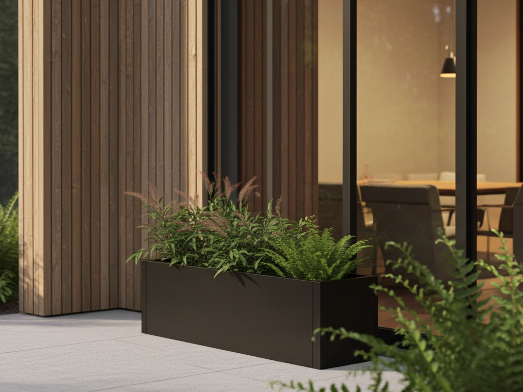 Plantekasse sortlakeret CUBY 120 x 40 x 40 cm