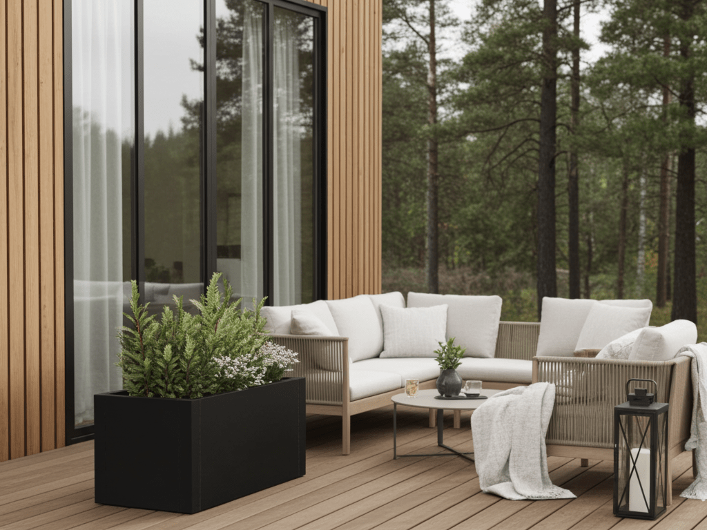 Plantekasse sortlakeret CUBY 80 x 40 x 40 cm