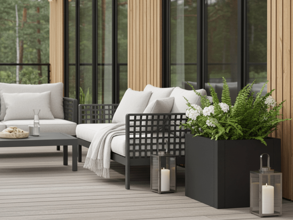 Plantekasse sortlakeret CUBY 80 x 40 x 40 cm