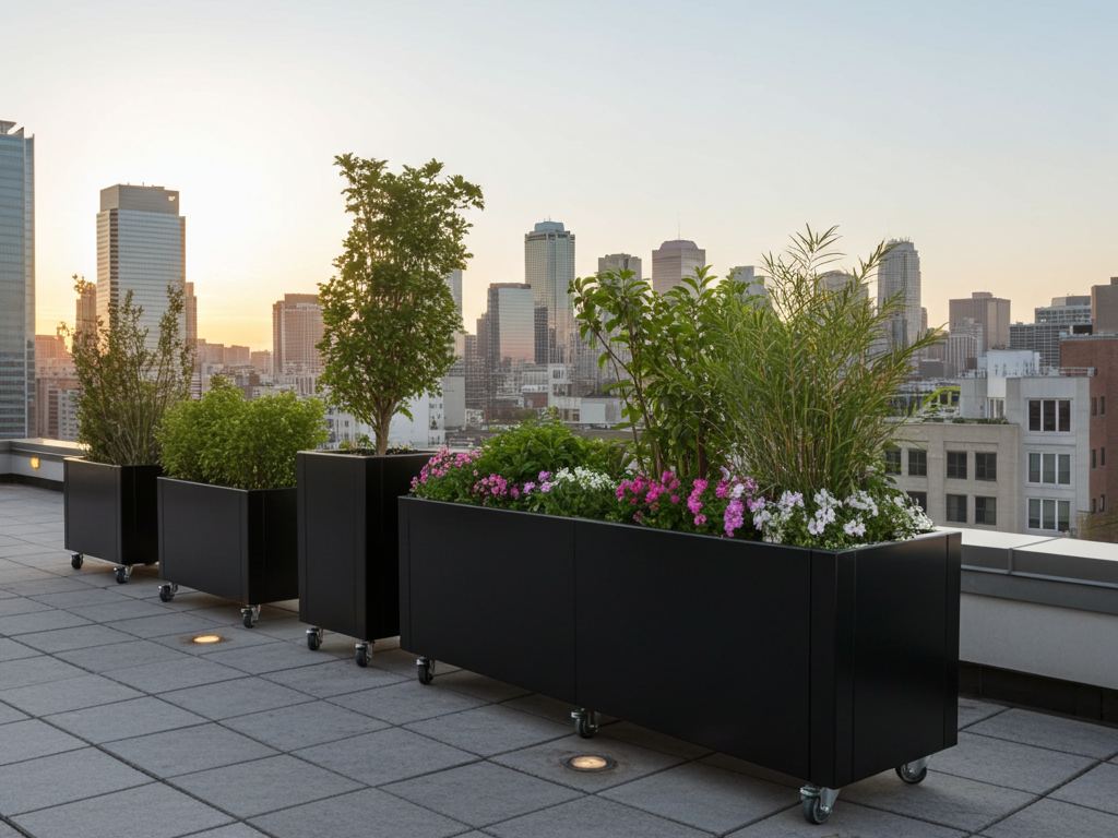 Specialmål - plantekasse sortlakeret CUBY