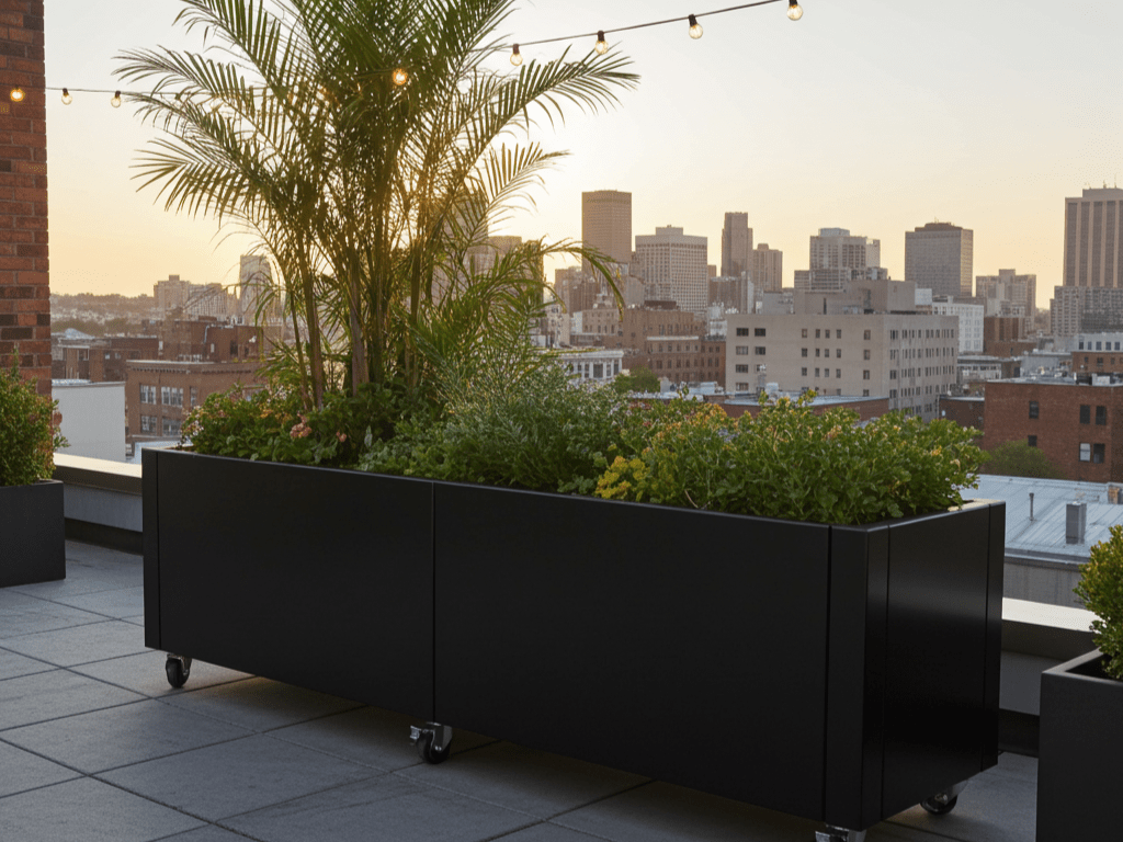 Plantekasse sortlakeret CUBY 150 x 40 x 40 cm