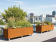 Plantekasse i cortenstål CUBY 150 x 40 x 40 cm