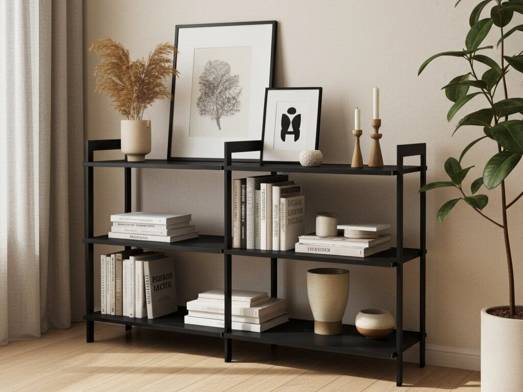 Reol AXIS 143 x 45 x H94 cm – Sortlakeret
