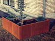 Vinkel plantekasse cortenstål CUBY 40 cm højde - flere længder