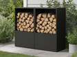 Sortlakeret brænde opbevaring 80 x 40 x 120 cm