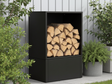Sortlakeret brænde opbevaring 80 x 40 x 120 cm